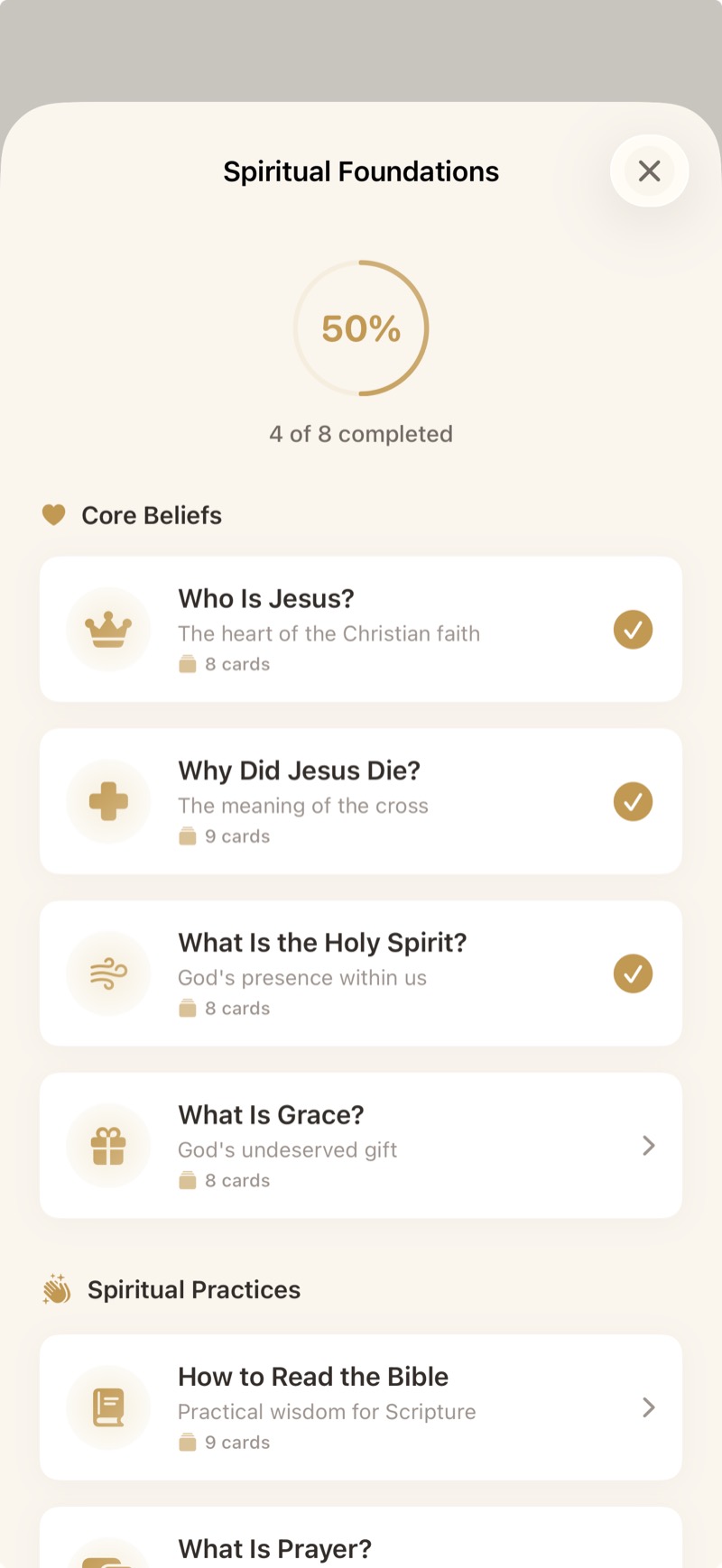 Spiritual foundations lessons in BibleKey