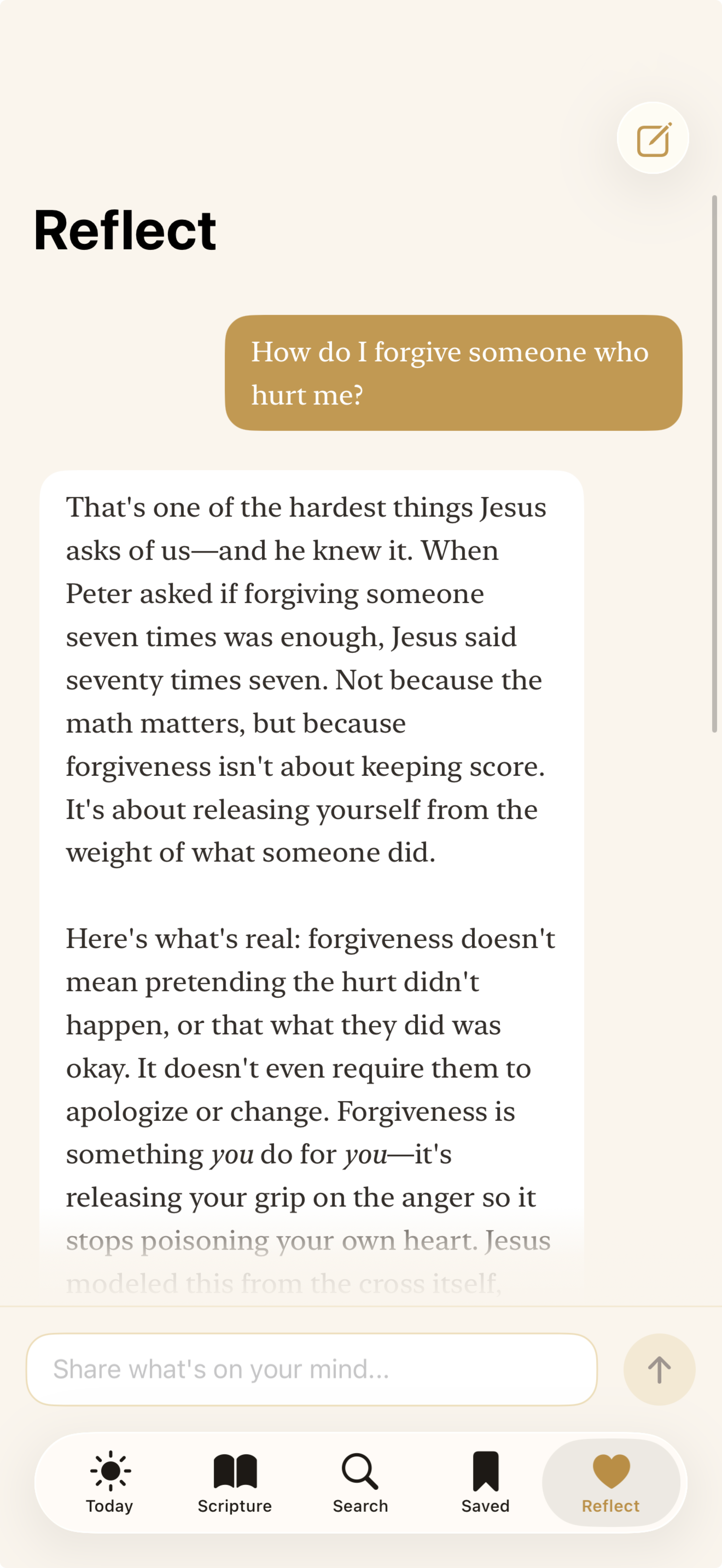 AI-powered reflection and questions